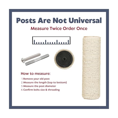 TRIXIE Replacement Sisal Post for Cat Scratching Posts, Backup Scratcher for Indoor Cat Furniture, Trees and Towers, 3.5 in x 11.8 in (9 x 30 cm) - size: 9 x 30 cm