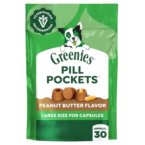 Greenies Pill Pockets Large Size Dog Treats, Peanut Butter, 7.9 oz - size: 30 Count (Pack of 1)