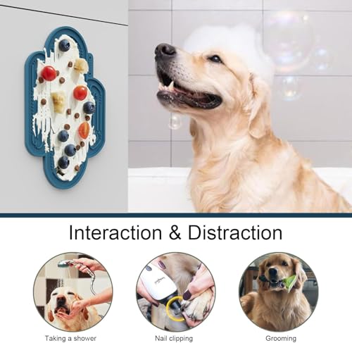 OHMO Large Lick Mat for Dogs&Cats, Cactus Shape, 2pcs, Dark&Light Blue - color: Dark Blue+Light Blue, size: 9.9"L x 9.9"W