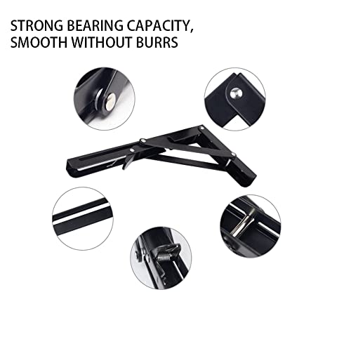 Black Folding Shelf Brackets Max. Load 220 lb, Heavy Duty DIY Wall Mounted Shelf Bracket Space Saving for Table Work Bench (20 INCH-2PCS) - size: 20 INCH-2PCS