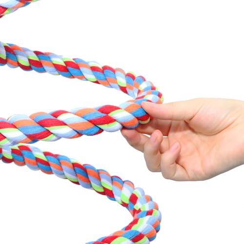 Kintor Bird Rope Bungee Perch,Cotton Chew Toy Swing for Medium Large Parrot - size: 118inch