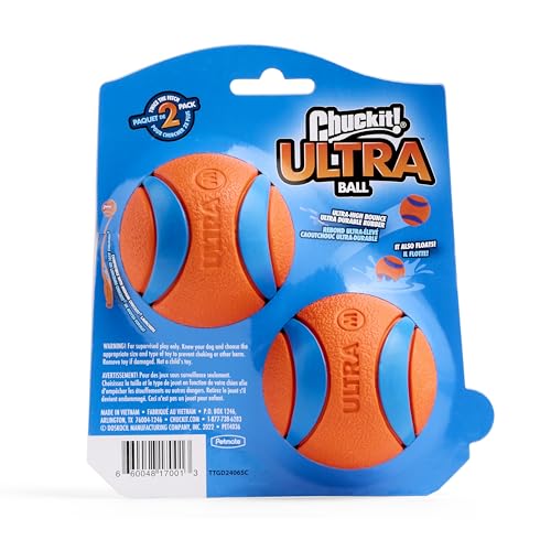 Chuckit! Ultra Ball Dog Toy, Durable Rubber, Medium 2.5-in, 2 Pack - size: Medium, style: Medium (2 Pack)