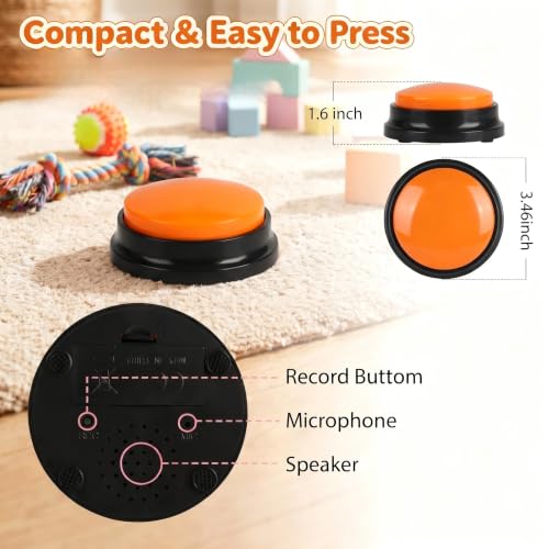 8 Color Voice Recording Button, Dog Buttons for Communication Pet Training Buzzer, 30 Second Record & Playback, Funny Gift for Study Office Home - 8 Color Packs