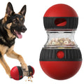 BSISUERM Dog Food Dispensing Puzzle Toy Adjustable Treat Dispenser Slow Feeder Pet Interactive Chase Toy Dog Enrichment Ball for Medium Large Dogs to Keep Them Busy, Extra Large - color: Red - Single - XL