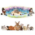 BWOGUE Bunny Tunnel Bed, 2-in-1 Collapsible Rabbit Tunnel Hideout with Mat - color: Rainbow