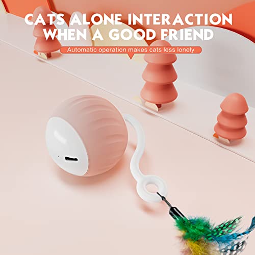 Upgraded 2.36 Inch Large Cat Toy With Touch&Voice Activation for Indoor Cat - color: Pink