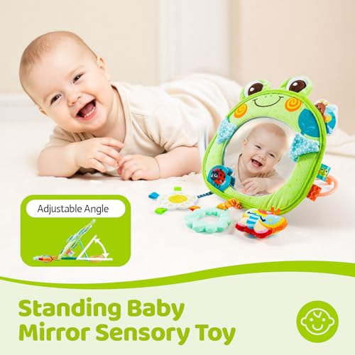 Jollybaby Car Seat Rear Facing Mirror Hanging Toy for Baby Road Trip - Frog