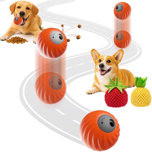 FUNNYDUCK Interactive Dog Toys, Treat Dispensing Dog Feeder Puzzle for Dogs - color: Feeding-orange