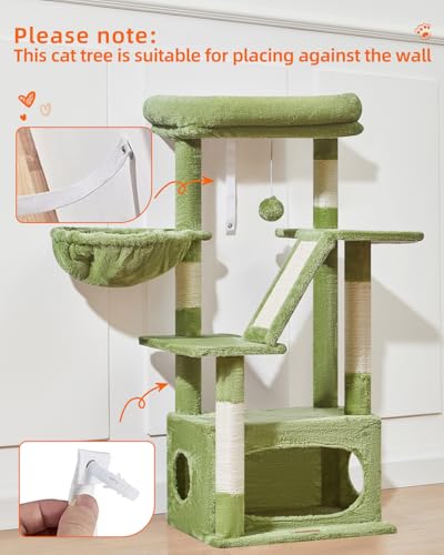 Taoqimiao Cat Tree, 38.5In Cat Tower for Indoor Cats, Suitable for Kittens - color: Green, size: 38.5 Inches