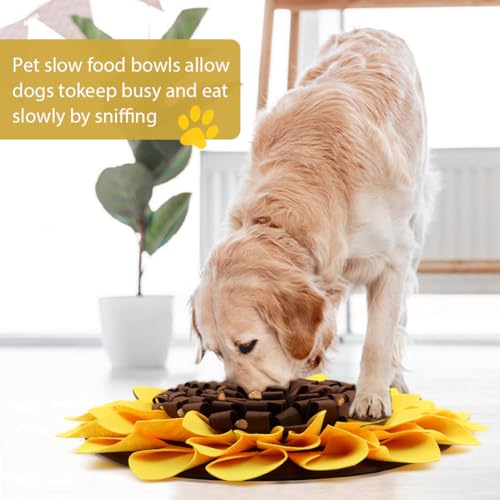 Sunflower Snuffle Mat for Dogs, 20” Washable Dog Puzzle Feed Mat - color: Sunflower