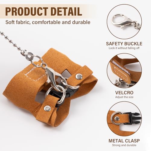 3Pcs Rat Harness and Leash, Small Animal Training Walking Vest Leash Adjustable Traction Rope Strap for Squirrel Gerbil Chinchilla Rat (Brown) - color: Brown