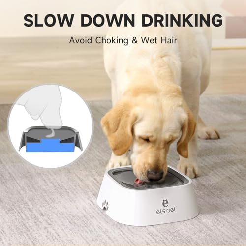 ELS PET Travel Bowl 35oz 1L No Spill Dog Cat Bowl Anti Slip Water Dispenser - color: Grey, size: 1L