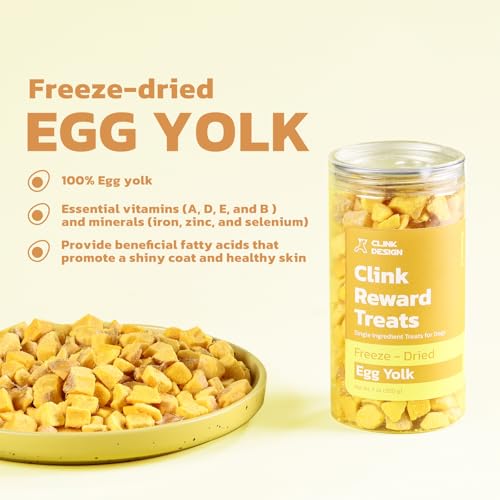 Clink Design Dog Training Treats, Freeze Dried Egg Yolk Snacks, 7oz
