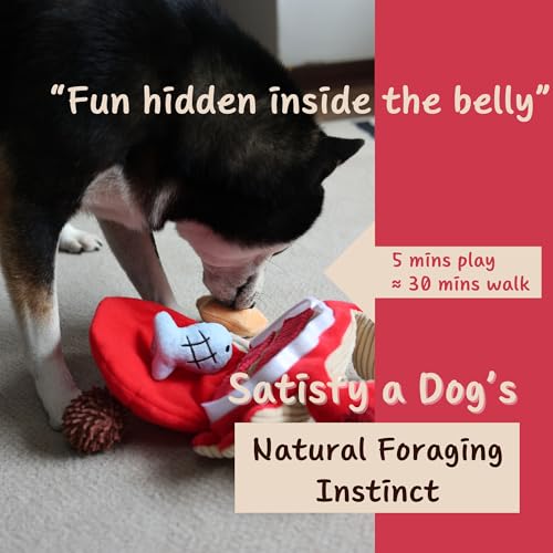 Hide and Seek Plush Dog Toys, Crab Interactive Toy for Small Dogs, Red Puppy Puzzle Squeaky Toys with Crinkle Papers, Durable Snuffle Dog Toys for Medium Pet - color: Red Crab