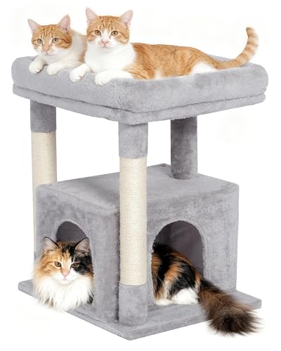 23.6" Cat Tree for Large Cat, 19 * 15.8 in Large Perch, Light Gray - color: Light Gray