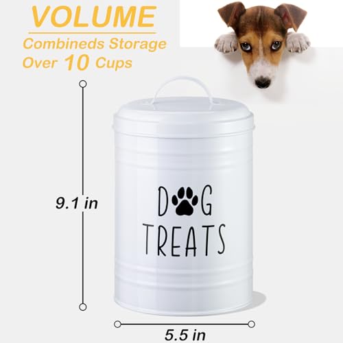 Dog Treat Container Airtight, 9.1''Hx5.5''W, 10 Cup Capacity (White) - color: White - Single