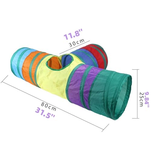 Rainbow Cat Tunnel with Interactive Ball Kitty Rabbit Play Tube Toy (3 Way)
