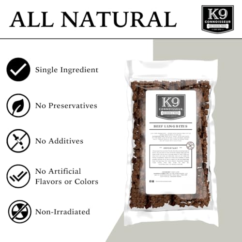 K9 Connoisseur Beef Lung Dog Treats - USA Made Single Ingredient Dog Treat - size: 8 Ounce (Pack of 1)