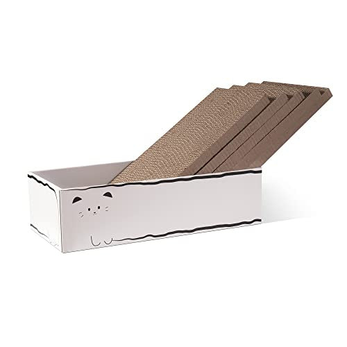 Smartbean Cat Scratcher, 17.3"L x 7.9"W x 4.7"H, Reversible Design for Double Service Life - size: Scratch Box - 5 pcs