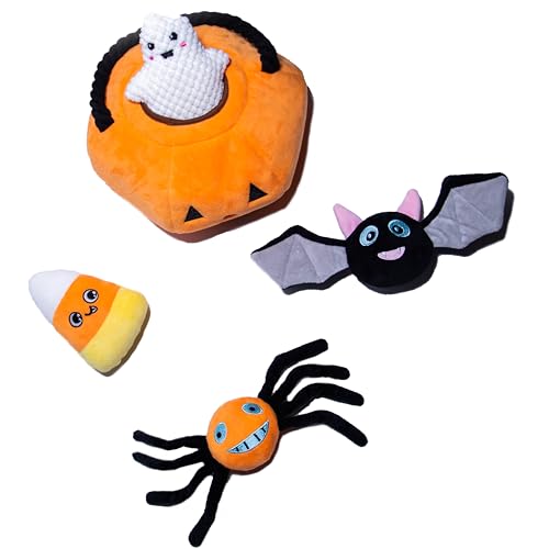 Glow Pups Halloween Hide and Seek Dog Toys, Orange Pumpkin