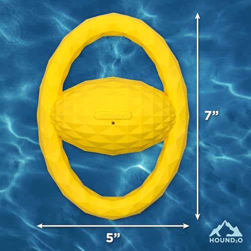 Playology Hound2O Squeaky Tug Ball - Floating Outdoor Dog Toy - Yellow - color: Yellow