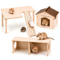 4-Piece 6.3-Inch High Hamster Platform Set, Large House Hideout