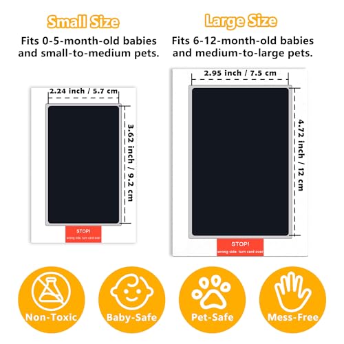 4-Pack Baby Inkless Hand and Footprint Kit, Dog Nose & Paw Print Kit - color: Black, size: Large(Pack of 4)