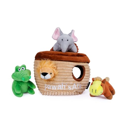 CHEWFFON Noah's Ark Burrow Dog Toy, 5-Pack Hide and Seek Toy - style: Noah's Ark