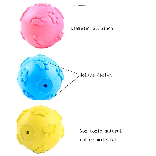 Dog Toys ，Dog Balls for Small Medium Large Dogs Squeaky Toy Balls 3 Pcs
