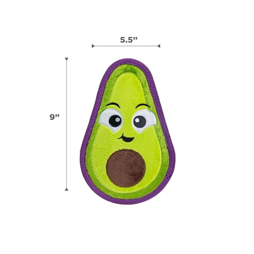Outward Hound Tough Skinz Durable Chew Plush Squeaky Dog Toy, Avocado, 9" - color: Avocado, size: Medium