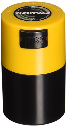 Vitavac 5g-20g Airtight Multi-Use Vacuum Seal Portable Container - color: Yellow Cap Black Body