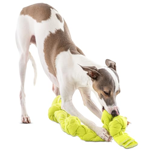 GURU Pet Squeaking Tennis Snuffle Rope Dog Toy with Braided Design - Snuffle Rope for Durable Play - Interactive Dog Toy with Squeakers & Treat Hiding for Stimulation - Dog Snuffle Toy for Active Pets - style: Small