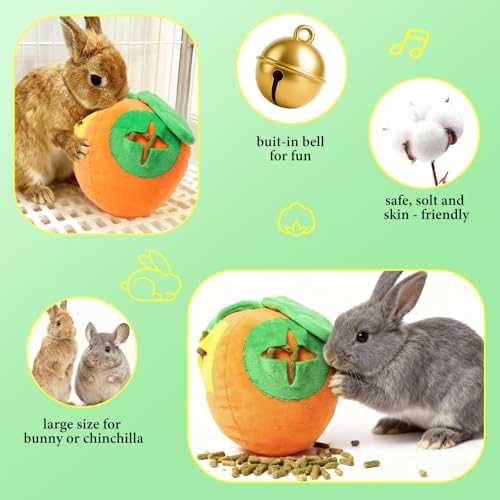 2Pcs Rabbit Foraging Toy with Bell, Snuffle Ball Enrichment Toys