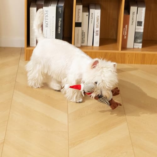 Hollypet Armadillo Squeaky Puppy Dog Toys for Small Medium Dogs, Christmas - color: Christmas Gray, size: 8 IN