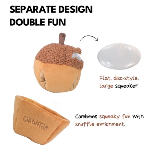 CHEWFFON Interactive Dog Toy, Enrichment Crinkle Treat Puzzle Toys - style: Acorn