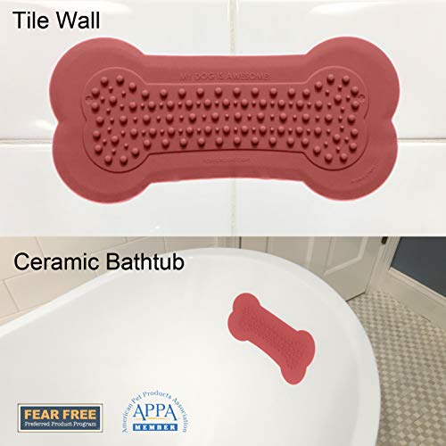 Lick Lick Pad Dog Accessories | Pet Shower Attachment | Dog Peanut Butter Lick Pad | Dog Bathing Station | Dog Bathing Supplies | Veterinarian Used | Suction to Wall | Large (Large - 2 Pack, Red) - color: Red, size: Large - 2 Pack