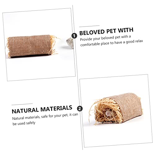 INOOMP Hamster Nest PET Sleeping Tunnel Grass Linen Nest for Small Pets - size: S