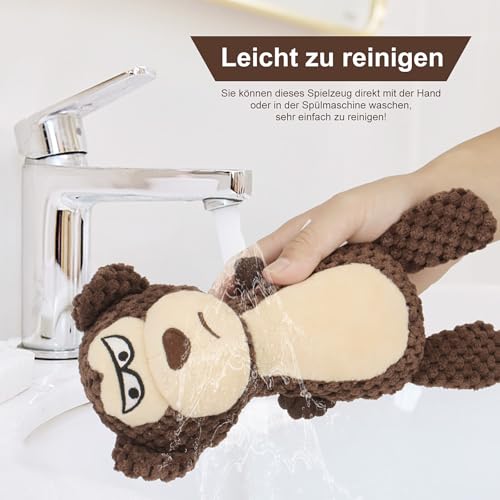 Dog Toys, Dog Squeaker Toys with Crinkle Paper (Brown Monkey) - color: Brown Monkey
