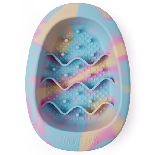 CHEWFFON Dog & Cat Lick Mat Bowl with Suction Cups, Rainbow Small - color: Rainbow, size: Small