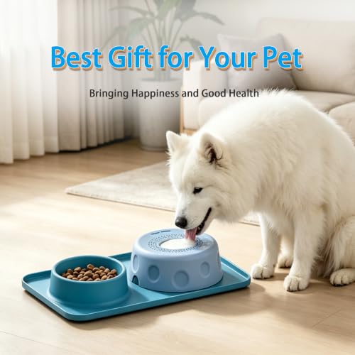 Slow Feeder Dog Bowls & Lick Bowl with Rolling Ball, Interactive Dog Bowl - color: Pink