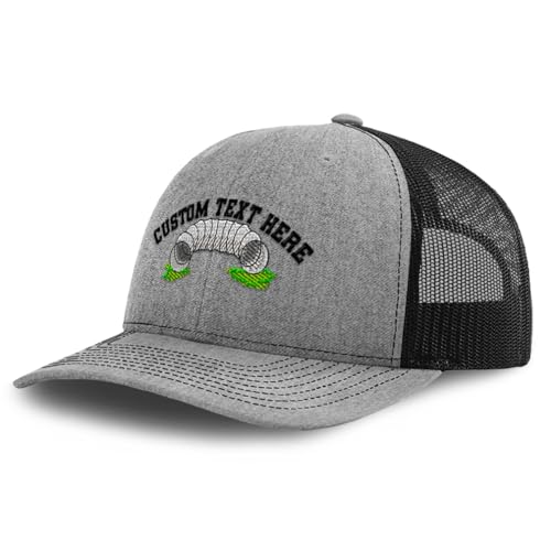 Richardson Mesh Cap Embroidered Agility Tunnel Dog Training Dad Mom Trucker Hats for Men & Women - color: Heather Grey Black Personalized Text Here