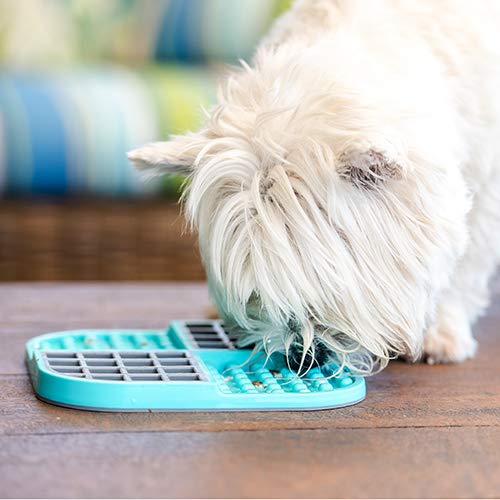 Lickimat Slomo, Dog Slow Feeding Lick Mat, Boredom Anxiety Reducer, Turquoise - color: Turquoise