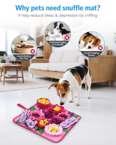 AMIR Snuffle Mat for Dogs, Slow Feeding Dog Sniff Mat with Crinkle Paper