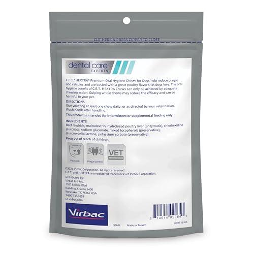 Virbac C.E.T. Hextra Premium Oral Hygiene Chews for Dogs, Extra Small - size: Extra Small Under 11lbs