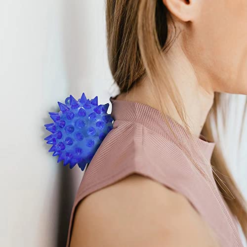 30 Pack LED Light Up Fidget Sensory Bouncy Glow in The Dark Spiky Ball Kids Gifts，Squishy Massage Pet Party Favors Stress Relief Spiky Balls Toy - style: 30 Pack