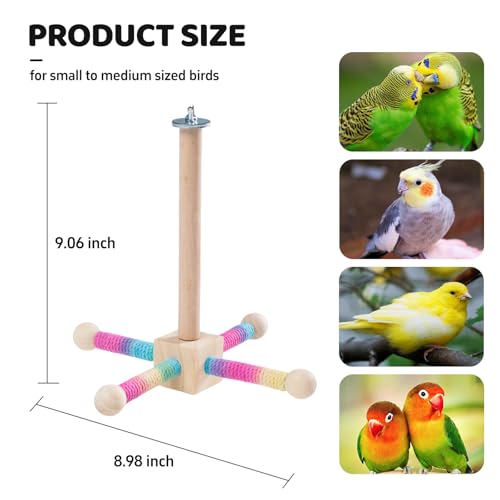 2 PCS, Hanging Bird Perch Toy & Poplar Bird Swing, Parrot Toys for Cage