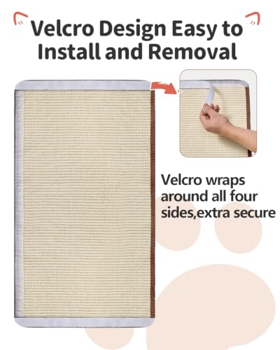 Odoland Cat Scratching Post Replace Mat Natural Sisal Scratcher Pad - color: Natural Wood Color (Only Replace Sisal Mat)