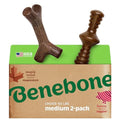 Benebone 2-Pack Maplestick/Zaggler Durable Dog Chew Toys, Dog Bones, Medium - size: Medium, style: Maplestick/Zaggler
