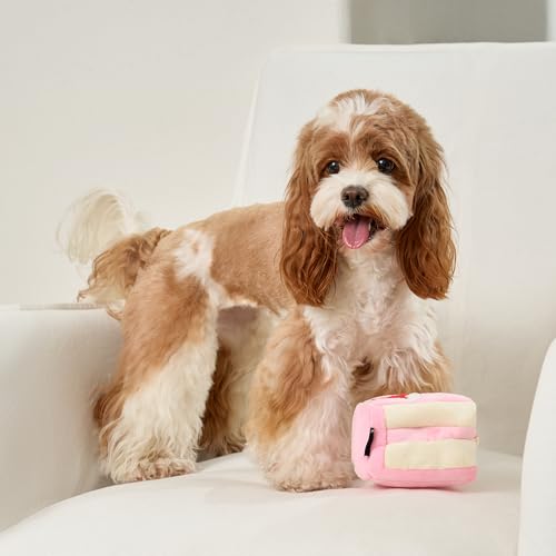 CHEWFFON Dog Interactive Toy, Snuffle Strawberry Cake for Enrichment - style: Strawberry Cake Slice