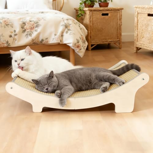 HOTEAGLE Cat Hammock Bed for Indoor Cats, Upgraded Thicken Support Rods - size: Extra Large